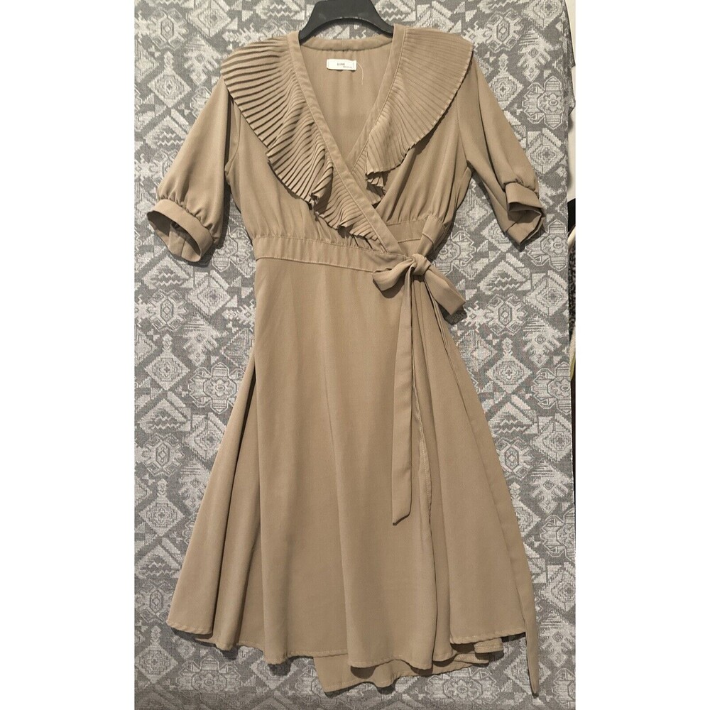 Yomi Vintage Wrapp Dress Brown Free Size Fits Like Med-Large